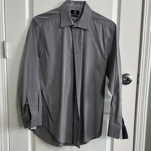 Calvin Klein Men's Charcoal Strip Dress Shirt